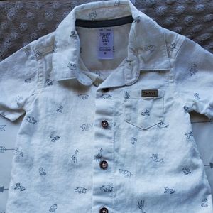Boy's short sleeve animal collar shirt